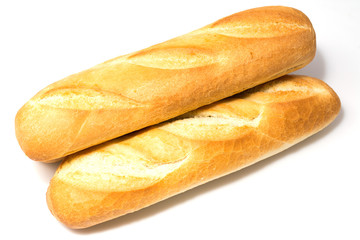 Mini baguettes on isolated white