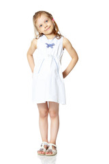 The little girl is full-length.