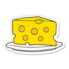 sticker of a cartoon cheese