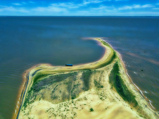 Aerial view of the dunes island 