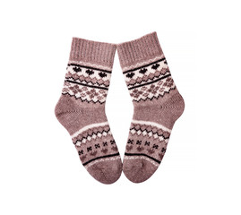 Pair of Warm Winter Socks Isolated.