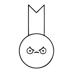 line drawing cartoon gold medal