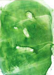 Green watercolor spot. Hand drawn splash illustration. Painting background. Abstract texture splash splot - obrazy, fototapety, plakaty