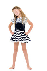 The little girl is full-length.