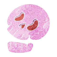 quirky retro illustration style cartoon skull