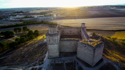Fototapeta na wymiar Spanish castle of Barcience. Toledo. Spain. Drone Photo