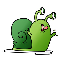 Naklejka premium gradient cartoon of a slimy snail
