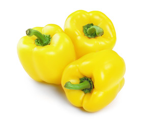 yellow sweet bell pepper isolated on white background