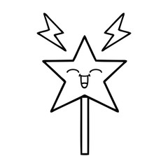 line drawing cartoon magic wand