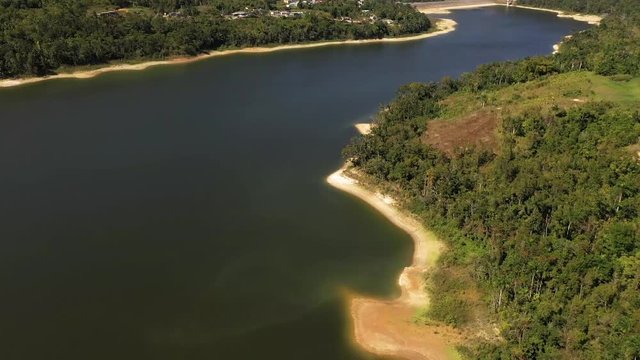 Aerial view of a beautiful lake in Puerto Rico