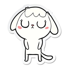 sticker of a cute cartoon dog