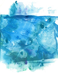 abstract blue splash watercolor background. hand drawn brush. painting texture paper. grunge effect gradient