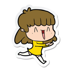 sticker of a cartoon woman