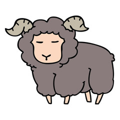 quirky hand drawn cartoon ram