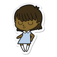 sticker of a cartoon woman
