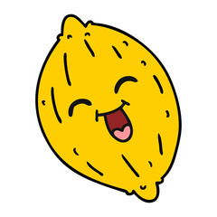cartoon of a happy lemon