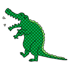 quirky comic book style cartoon crocodile