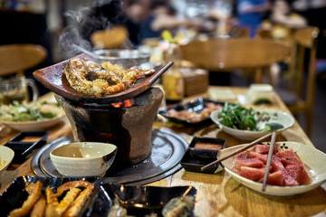 Traditional vietnamese hot spot restaurant with varied food