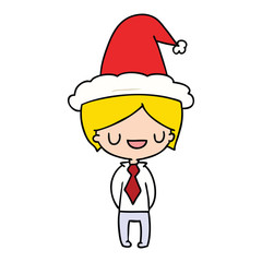 christmas cartoon of kawaii boy