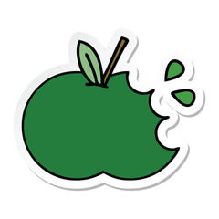 sticker of a cute cartoon juicy apple