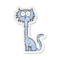 retro distressed sticker of a cartoon cat