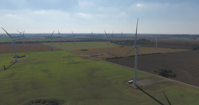4k Aerial footage of Windmills - Sweden