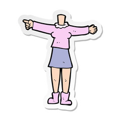 sticker of a cartoon female body