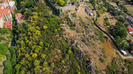 Salamanca. Aerial view in village of Bejar. Spain. Drone Photo