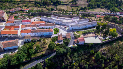 Fototapeta premium Salamanca. Aerial view in village of Bejar. Spain. Drone Photo