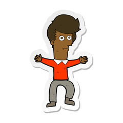 sticker of a cartoon startled man