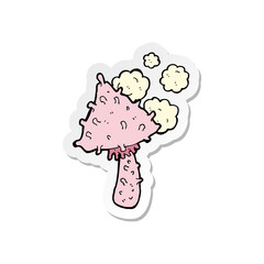sticker of a cartoon weird mushroom