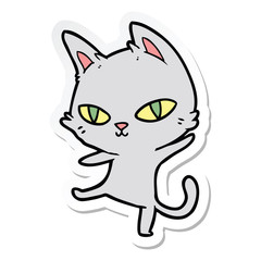 sticker of a cartoon cat staring