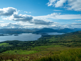 overview at beautiful lake (loch lomond)