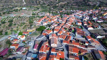 Extremadura.Aerial view in Belvis de Monroy. Caceres. Spain. Drone Photo