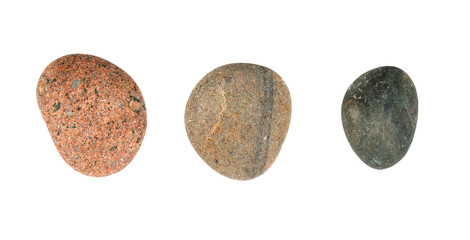 sea pebbles isolated on white