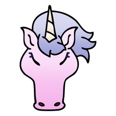 quirky gradient shaded cartoon unicorn