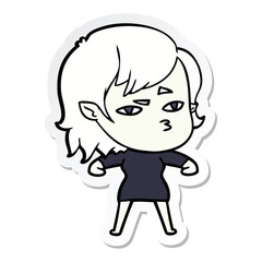 sticker of a cartoon vampire girl