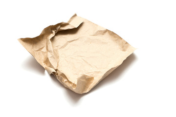 Kraft paper on white background
