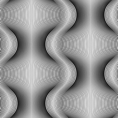 Monochrome seamless pattern of lines abstract background.