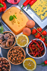 Assorted organic food products on the table