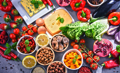 Assorted organic food products on the table