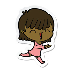 sticker of a cartoon woman