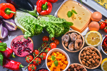 Assorted organic food products on the table