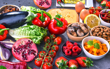 Assorted organic food products on the table