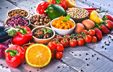 Assorted organic food products on the table