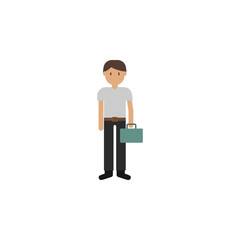 Man, suitcase cartoon icon. Element of color travel icon. Premium quality graphic design icon. Signs and symbols collection icon for websites, web design, mobile app