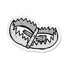 sticker of a cartoon bear trap