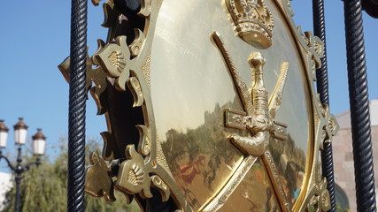 detail of the gate in gold