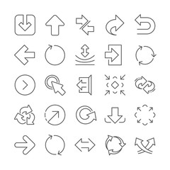 Share arrow icons. Set of  Synchronize, Download and Recycle icons. Undo, Refresh and Login symbols. Sign out, download and Upload. Universal arrow elements, share, synchronize sign. Vector