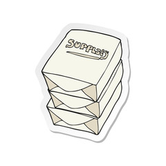 sticker of a cartoon stack of office paper